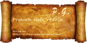 Pratsch Gyárfás névjegykártya